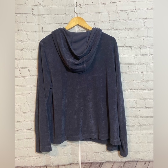 Zella Nordstrom Spa Hoodie Jacket Womens Plus Size 1X Bell Sleeve Slate Gray - Picture 3 of 9